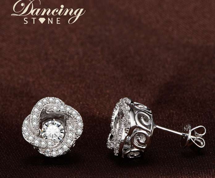 Glamorous Flower Sterling Silver Earrings