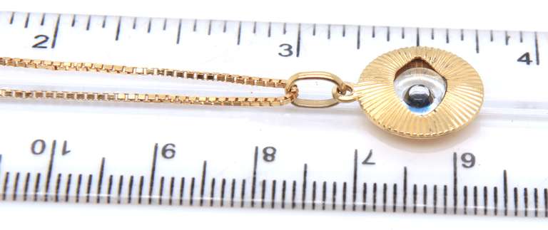 Powerful 18kt Yellow Gold Evil Eye Pendant on Chain