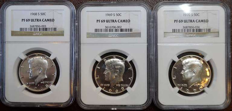 Run Of NGC PF69 Ultra Cameo 1968-1970