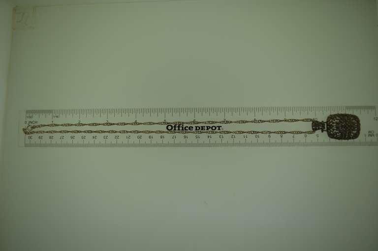 Mexican Sterling Silver Rope Chain And Filigree Pendant