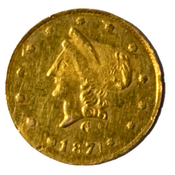 1871 Round 50 Cent California Gold Token