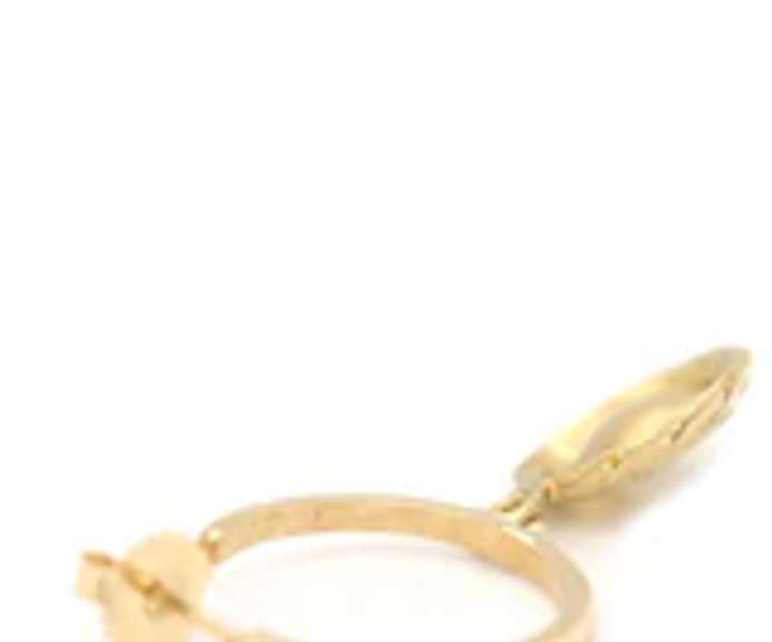 Lovely 18kt Yellow Gold Cultured Pearl Polished Hoop Drop Earrings