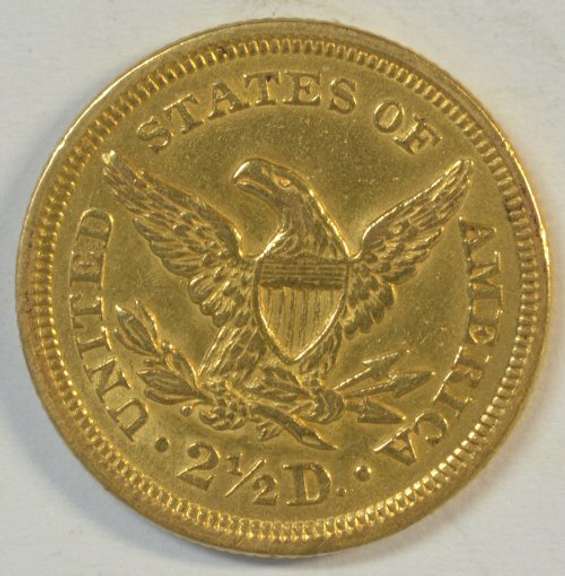 Needle-sharp 1853 US $2.50 Liberty Gold Piece
