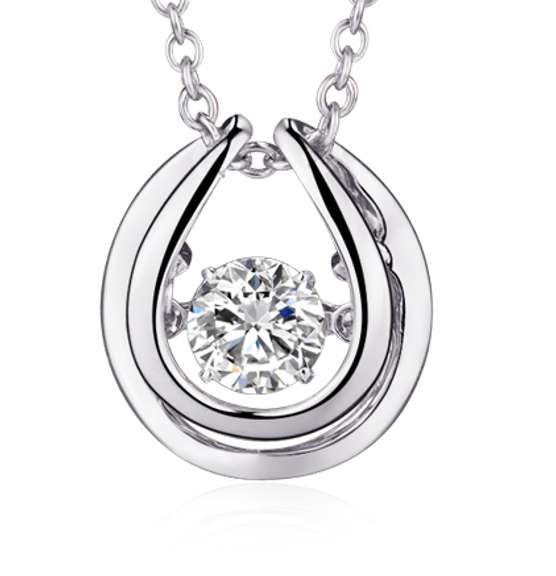 Horse Shoe Platinum over 925 Silver Pendant