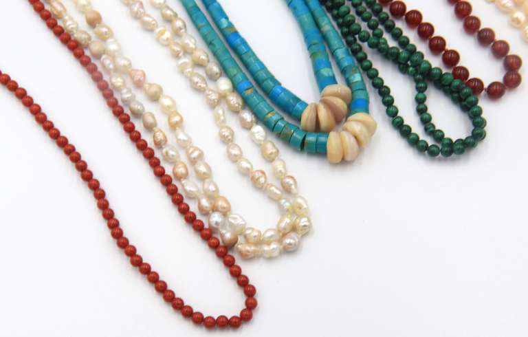 Group Lot of Multi Colored Necklaces and Bracelet