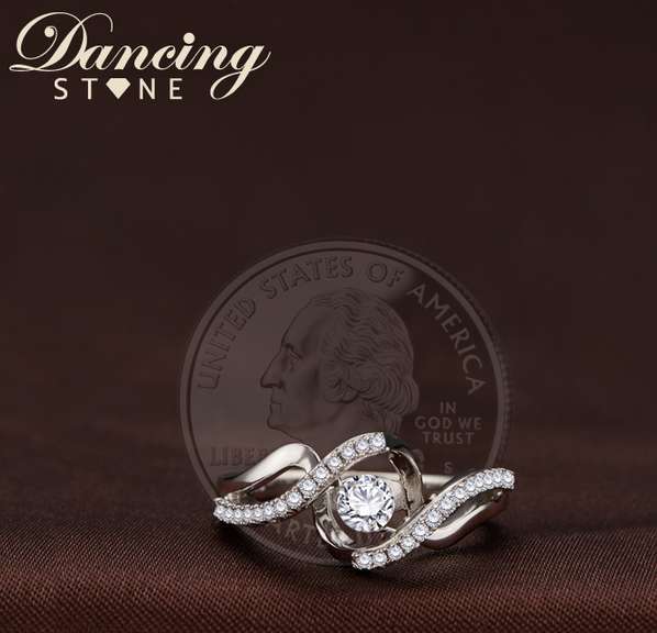 Dancing stone Wave Style Ring