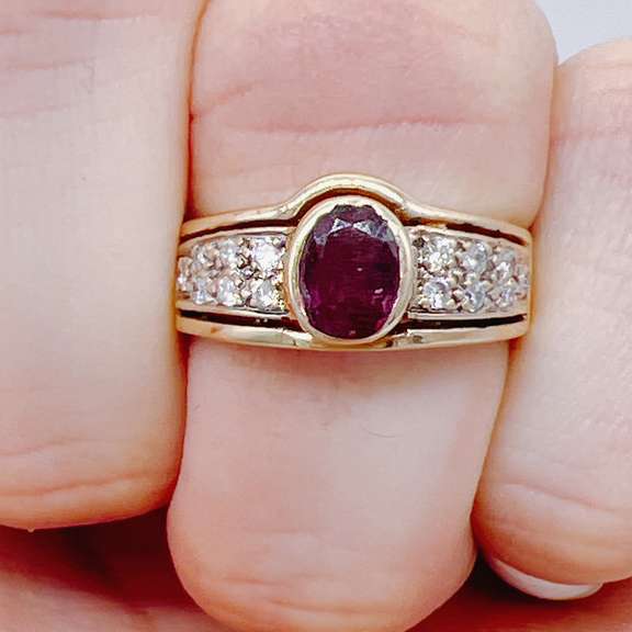14kt Gold, Ruby, & Diamond Cocktail Ring