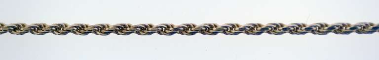 Italian SU Sterling Silver Solid Rope Chain Necklace