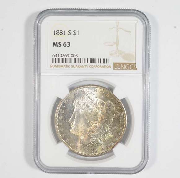 MS63 1881-S Morgan Silver Dollar - Graded NGC Cool Color