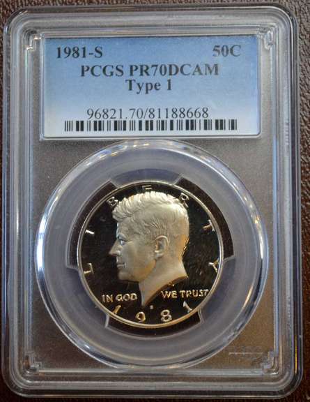 1981-S PCGS Kennedy Half Dollar PR70DCAM Type 1.