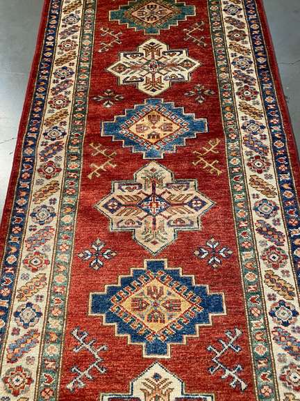 HAND KNOTTED SUPER KAZAK 14' RUNNER