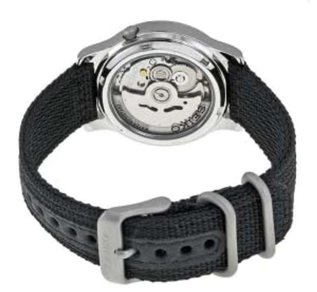 Seiko Black Dial Canvas Strap Automatic, New In Box.