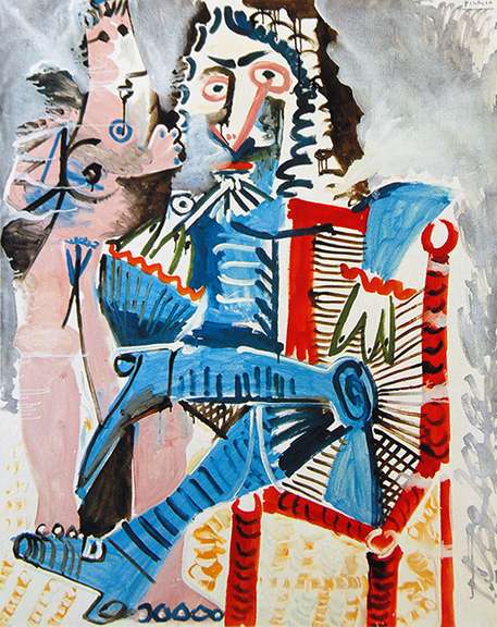 Pablo Picasso, Standing Nude with Seated Musketter