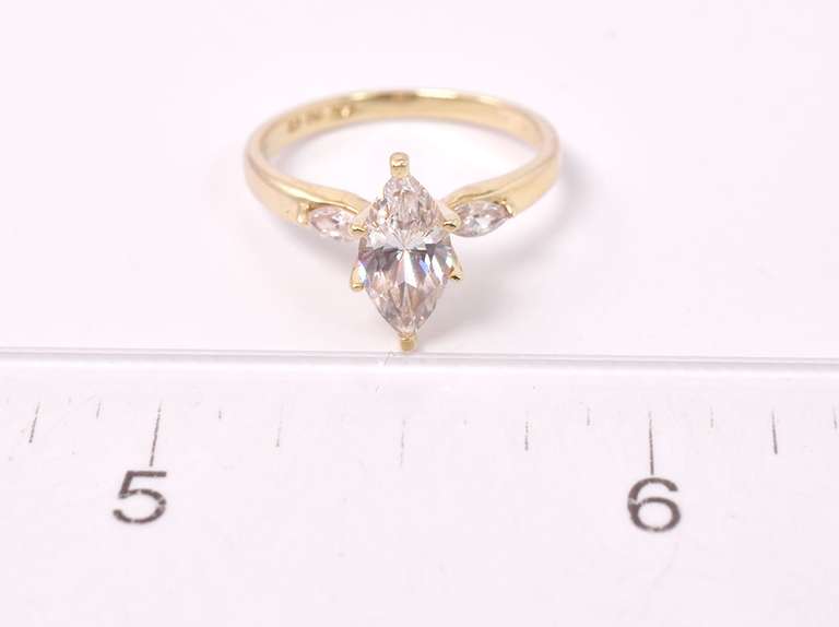 Large Marquise Cut CZ Ring in 14KT