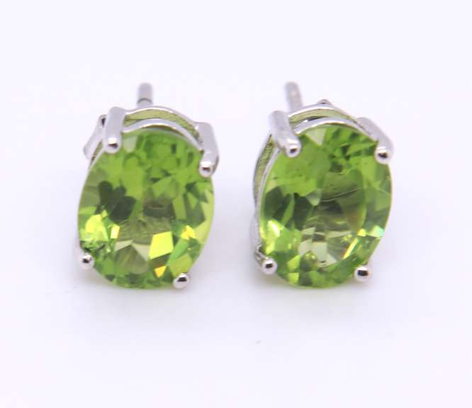 Sterling Silver Gemstone Stud Earrings