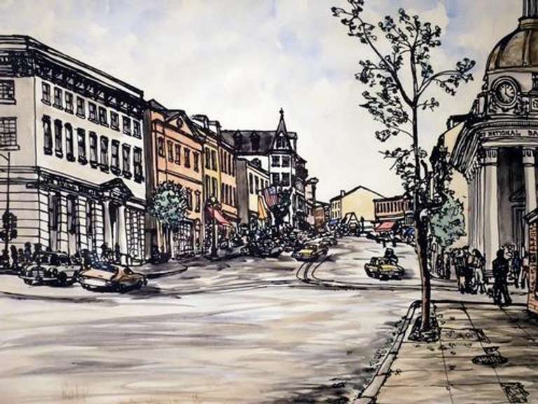 Limited Edition Ink with Watercolor on Paper Lithograph