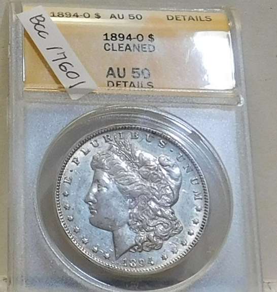 1894-O Morgan Dol ANACS AU-50 Det clnd