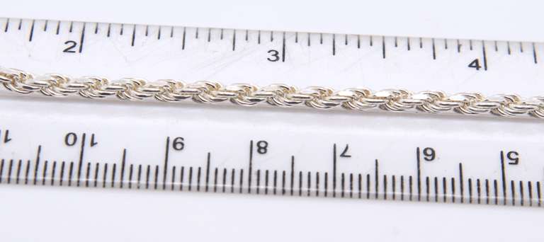 Italian Sterling Silver Rope Chain Necklace