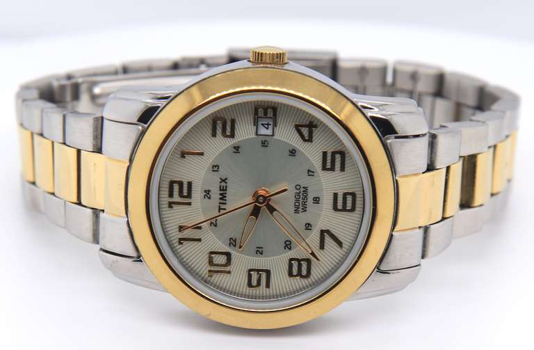 Timex Indiglo Two Tone Stainless Steel Watch