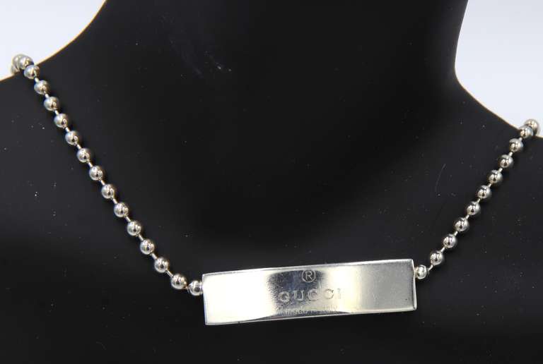 Chi Gucci ID Bar Choker Necklace