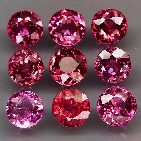 9.72ct premium cherry pink Rhodolite Garnet set