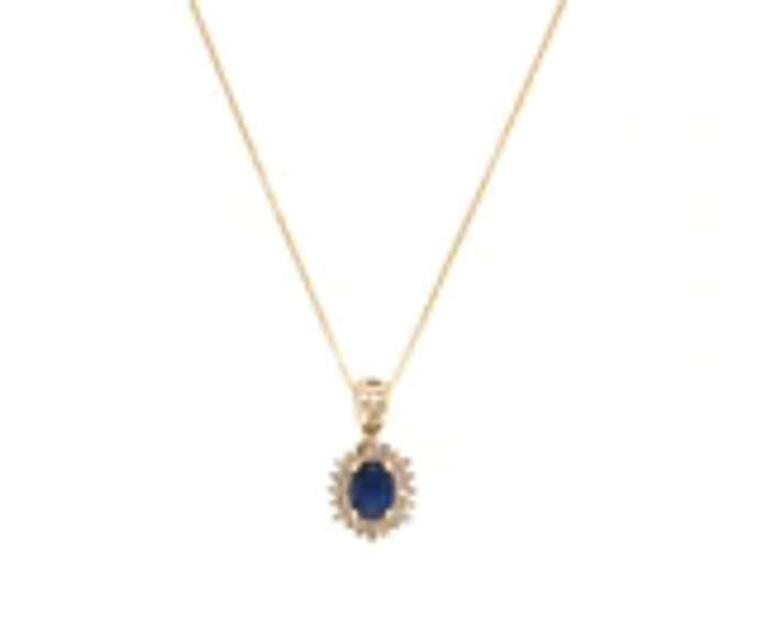Stunning Sapphire and Diamond Halo Pendant on Chain