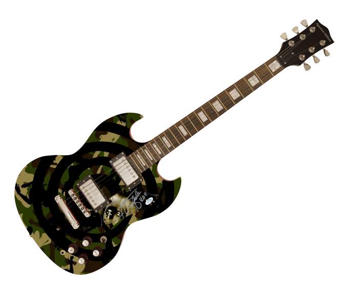 Zakk Wylde Black Label Society Autographed Signed Photo Guitar ACOA