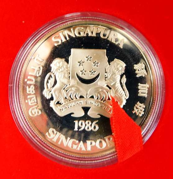 1986 $10 Silver Proof Coin – Singapore