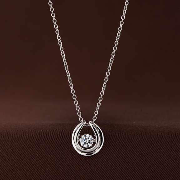 Horse Shoe Platinum over 925 Silver Pendant