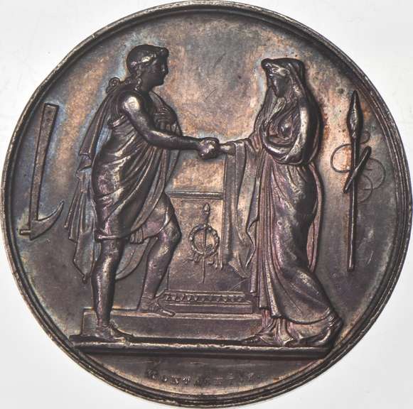 January 16, 1894 France Silver Marriage Token - Montagny