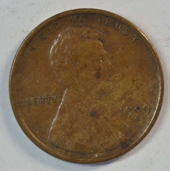 Nice Brown AU 1909-S Lincoln Cent. Key date
