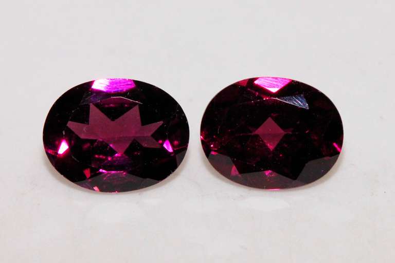 Intense Natural Rhodolite Pair