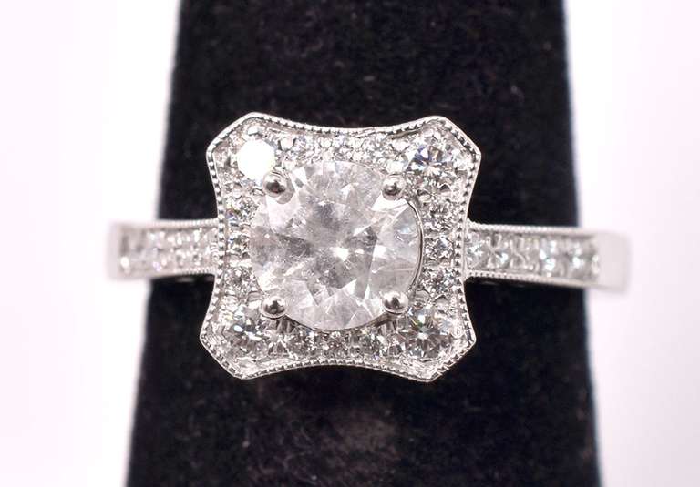 1.24ctw Diamond Platinum Ring