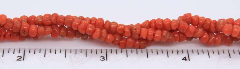 Coral Twisted Bead Necklace
