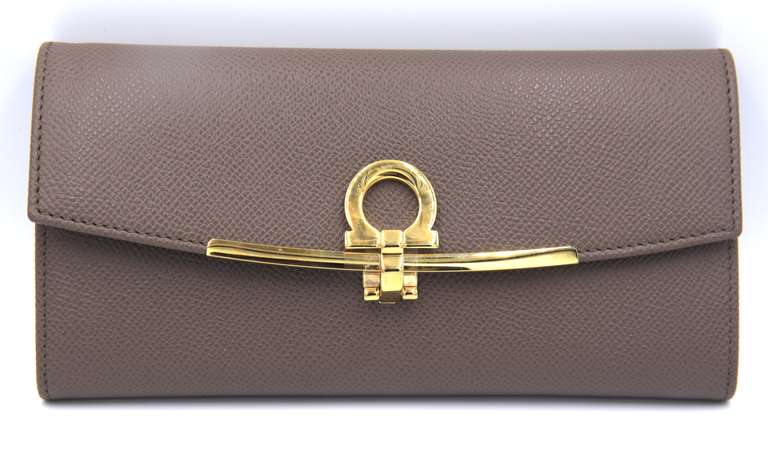 Brand New Salvatore Ferragamo Gancini Contiental Wallet