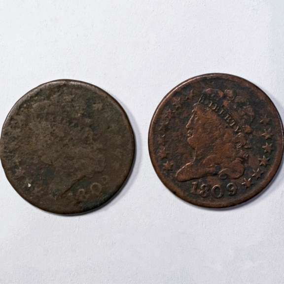 2 1809 Half Cents