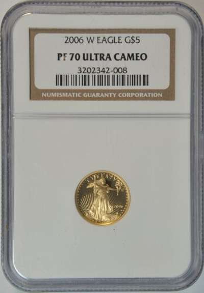 Flawless NGC PF70 ULTRA CAMEO 2006-W $5 Gold Eagle coin