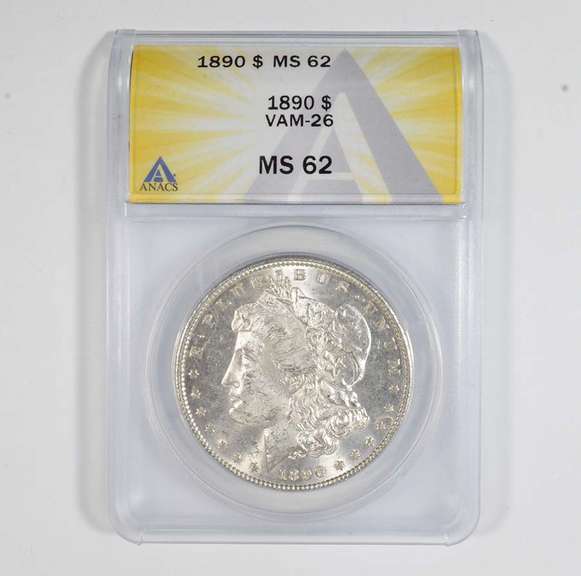 MS62 1890 Morgan Silver Dollar - VAM-26 - Graded ANACS