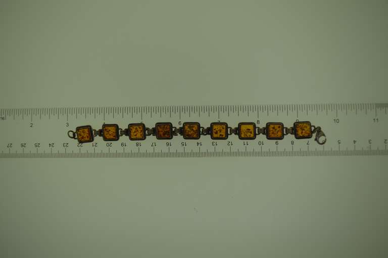 Sterling Silver Amber Bracelet