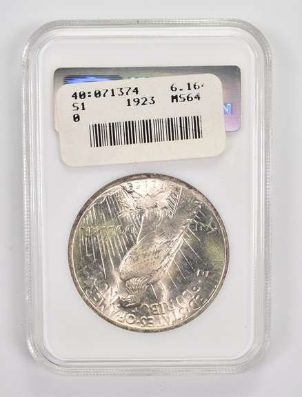 MS64 1923 Peace Silver Dollar - Graded NGC