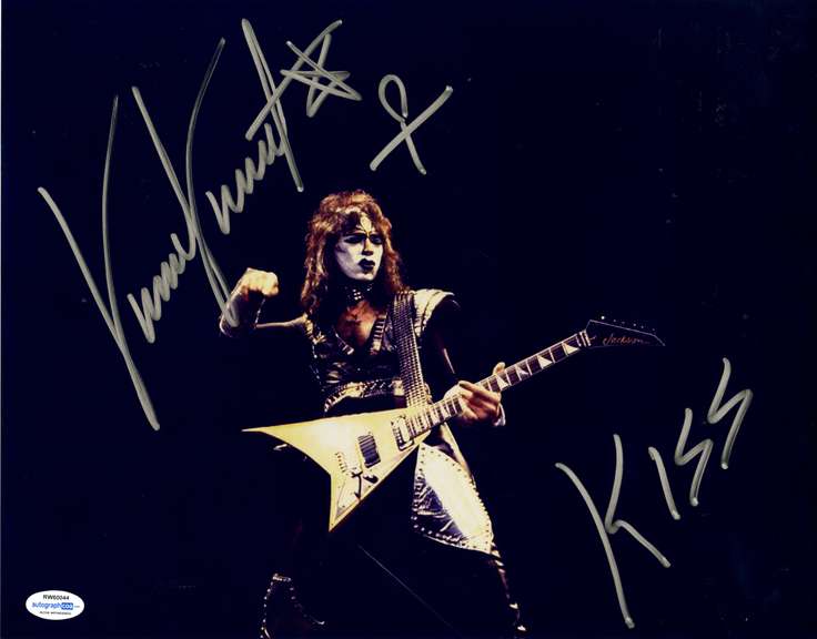 KISS Vinnie Vincent Autographed Signed 11x14 Photo V Guitar ACOA Witness ITP