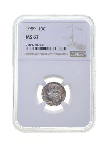 MS67 1959 Roosevelt Dime - Graded NGC