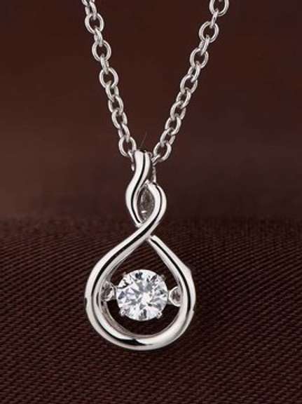 Hugging Swarovski Crystal Silver Pendant