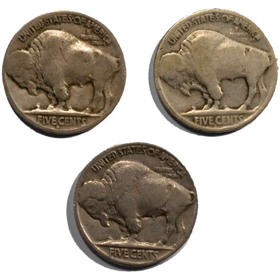 1916 S &1917 D Buffalo Nickels