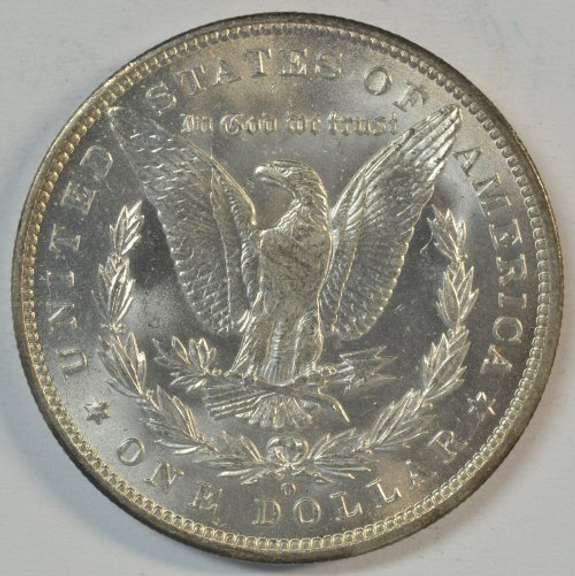 Near Gem BU 1888-O Morgan Silver Dollar. Blazing-white