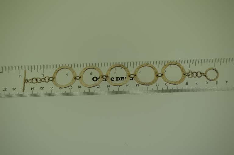 Mexican Sterling Silver large Circle Link Bracelet