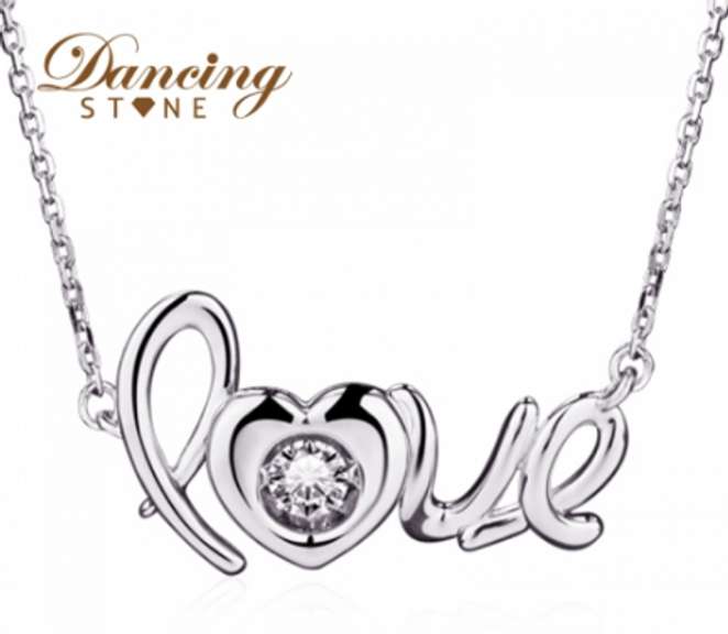 Love Necklace in Dancing stone Silver