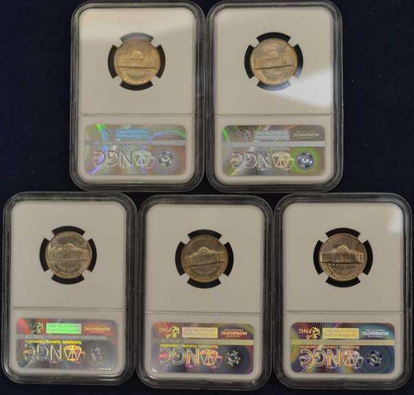 Lot Of 5 1950-D 5C NGC MS65