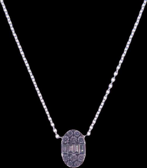 Dazzling 18kt White Gold Necklace With Diamond Pendant