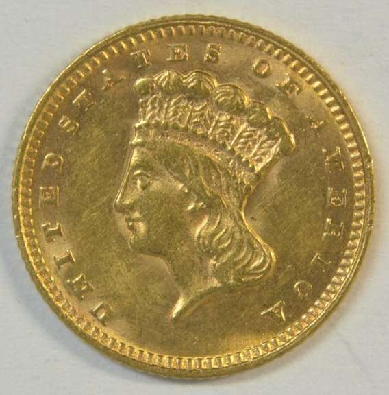 Fresh Choice BU 1874 US Type 3 $1 Gold Piece. Nice
